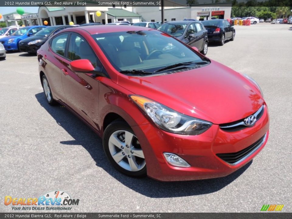 2012 Hyundai Elantra GLS Red Allure / Beige Photo #1