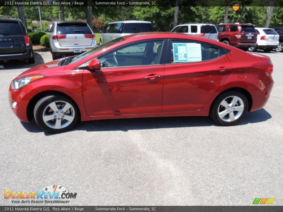 2012 Hyundai Elantra GLS Red Allure / Beige Photo #2