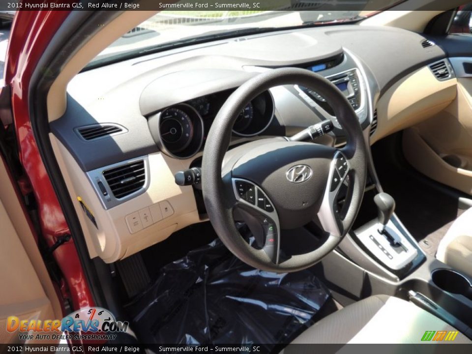 2012 Hyundai Elantra GLS Red Allure / Beige Photo #3