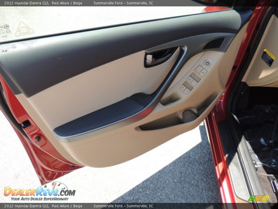 2012 Hyundai Elantra GLS Red Allure / Beige Photo #5