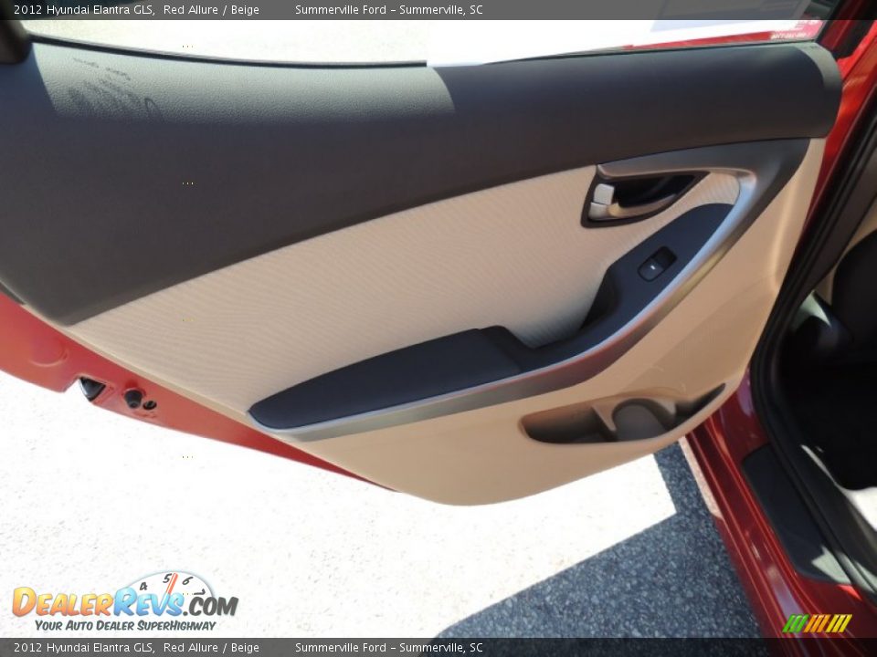 2012 Hyundai Elantra GLS Red Allure / Beige Photo #7