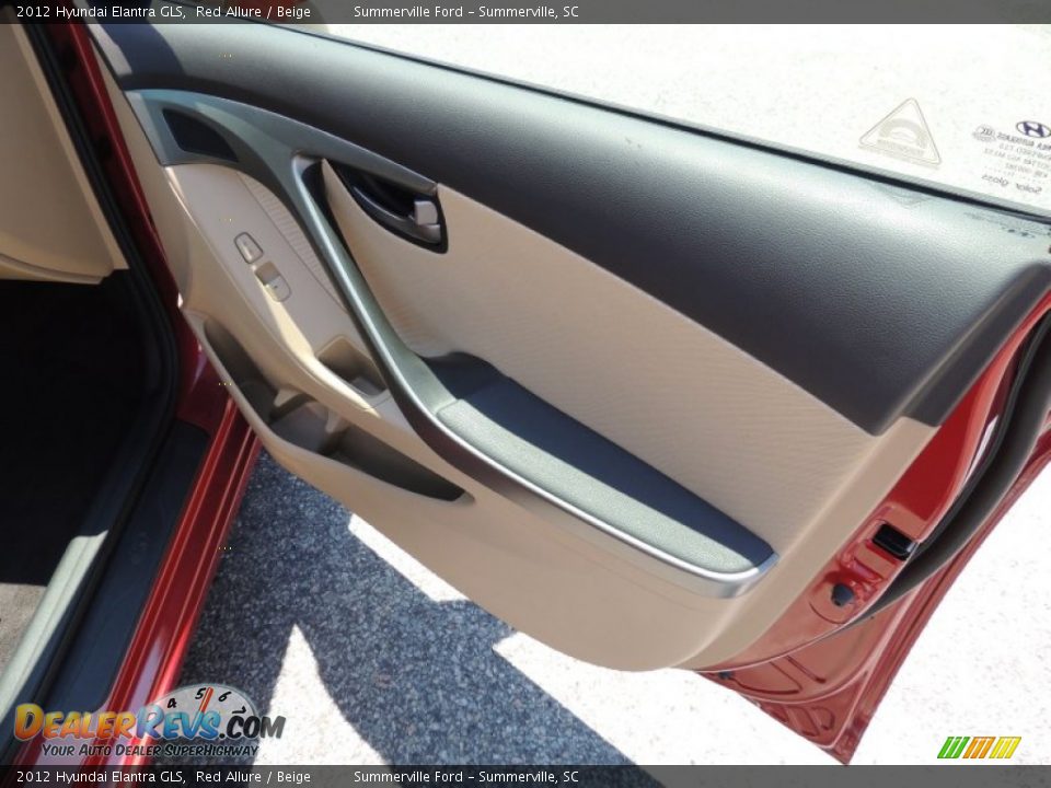 2012 Hyundai Elantra GLS Red Allure / Beige Photo #9