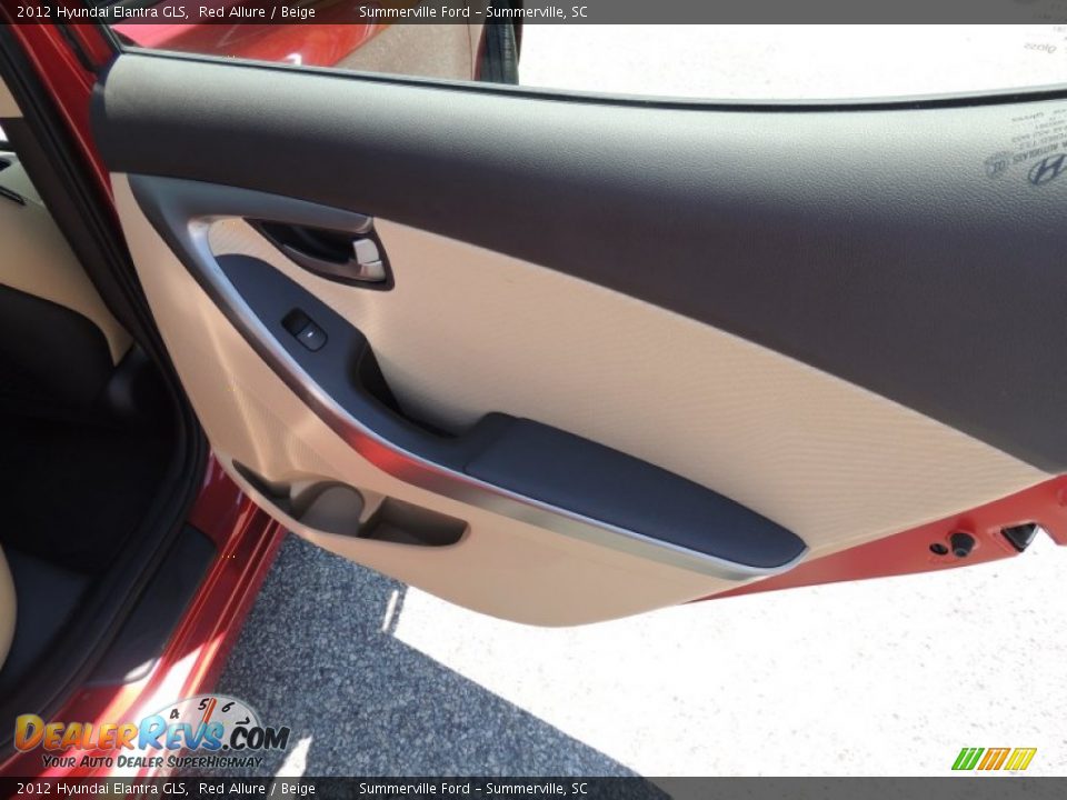 2012 Hyundai Elantra GLS Red Allure / Beige Photo #11