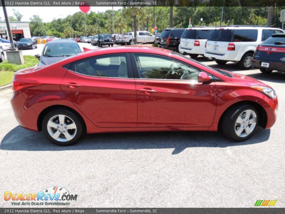 2012 Hyundai Elantra GLS Red Allure / Beige Photo #12