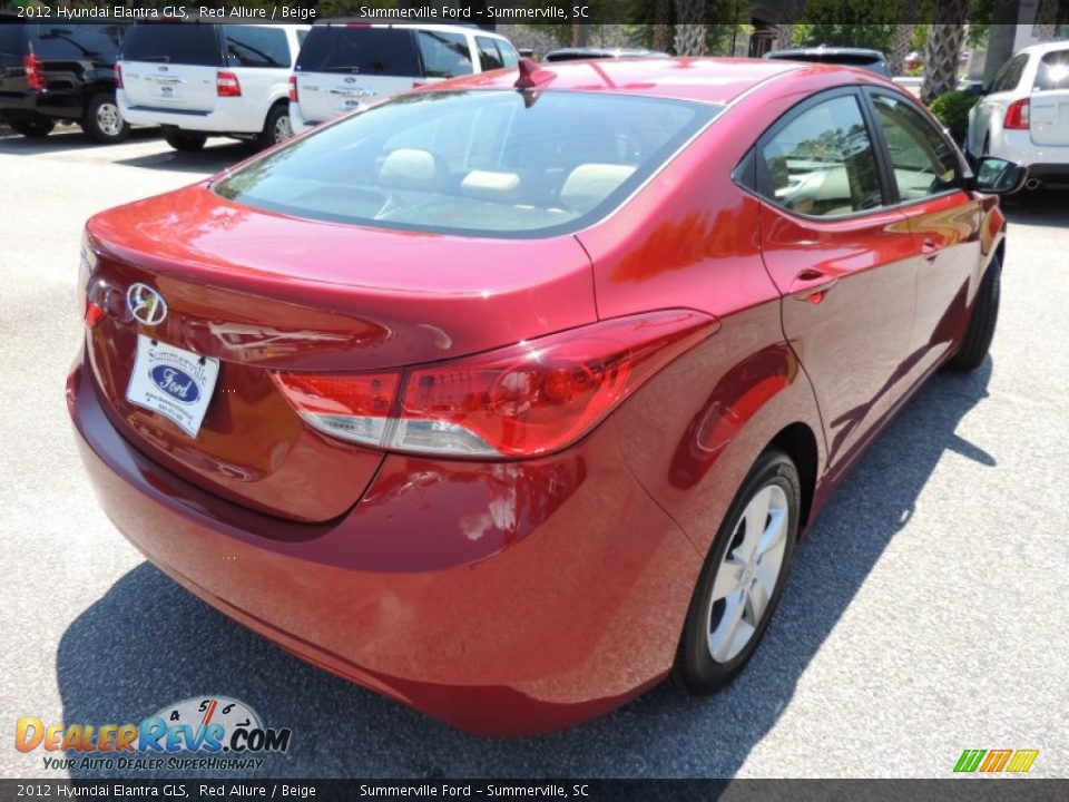 2012 Hyundai Elantra GLS Red Allure / Beige Photo #13