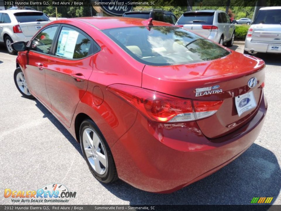 2012 Hyundai Elantra GLS Red Allure / Beige Photo #15
