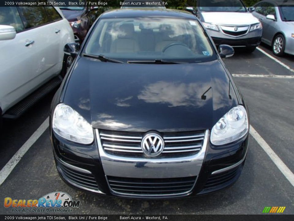 2009 Volkswagen Jetta TDI Sedan Black Uni / Pure Beige Photo #2