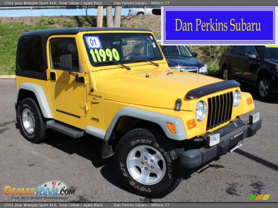 2001 Jeep Wrangler Sport 4x4 Solar Yellow / Agate Black Photo #1