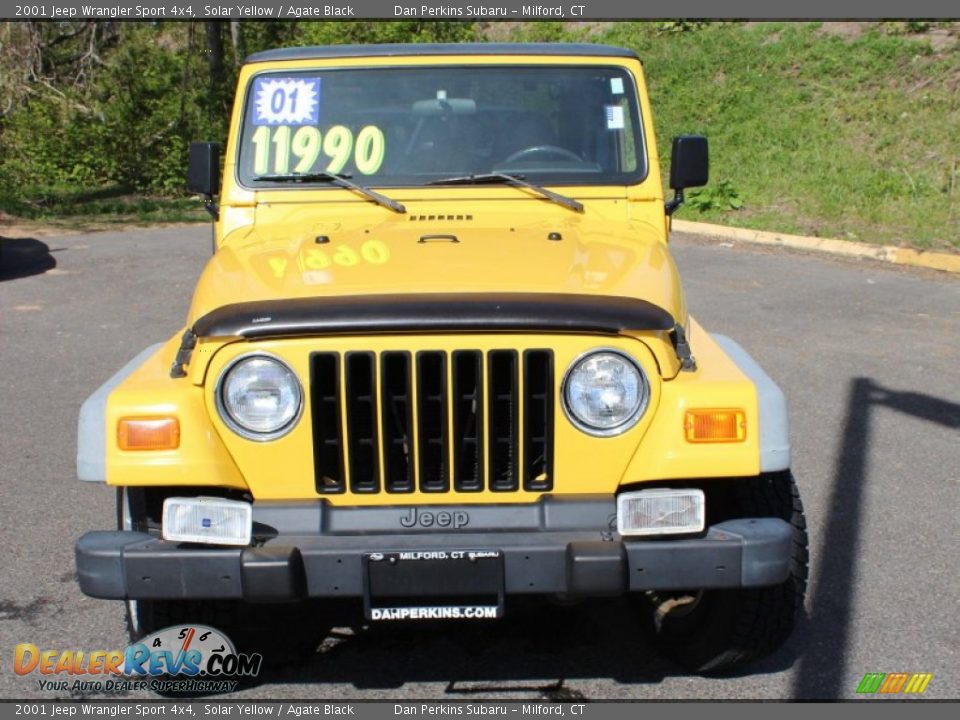 2001 Jeep Wrangler Sport 4x4 Solar Yellow / Agate Black Photo #2