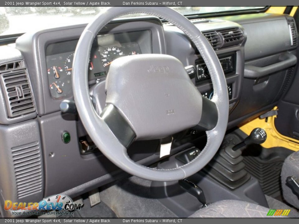 2001 Jeep Wrangler Sport 4x4 Solar Yellow / Agate Black Photo #5