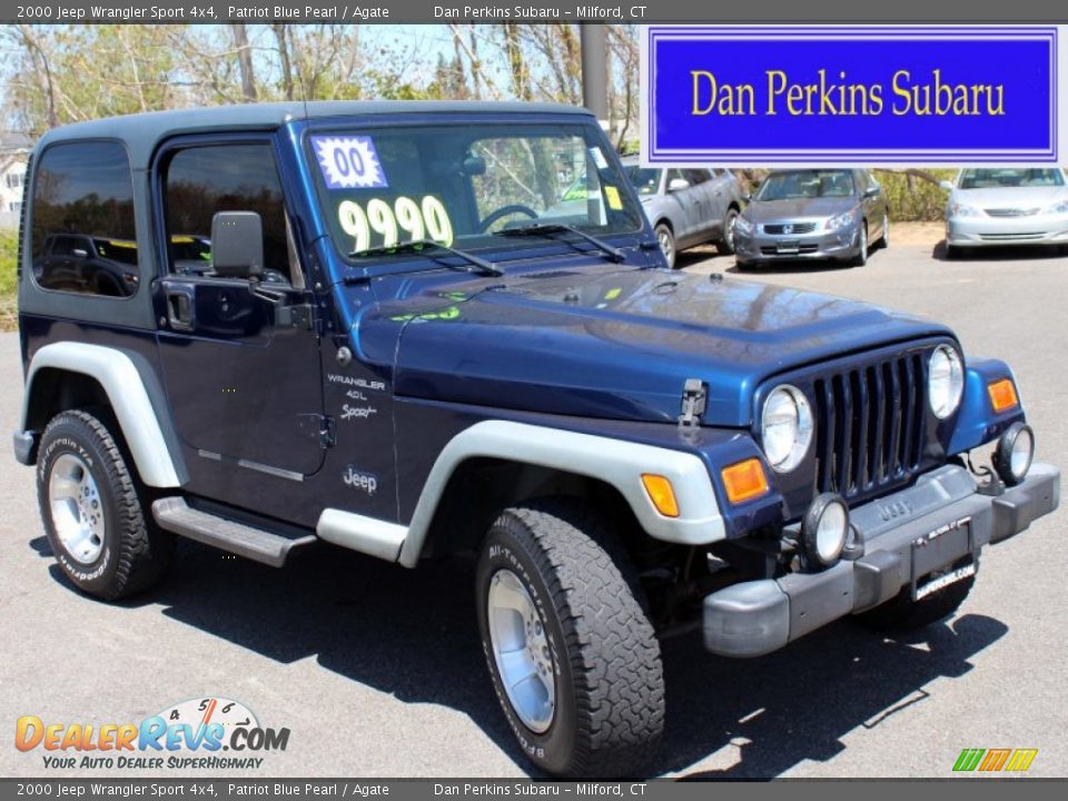 2000 Jeep Wrangler Sport 4x4 Patriot Blue Pearl / Agate Photo #1