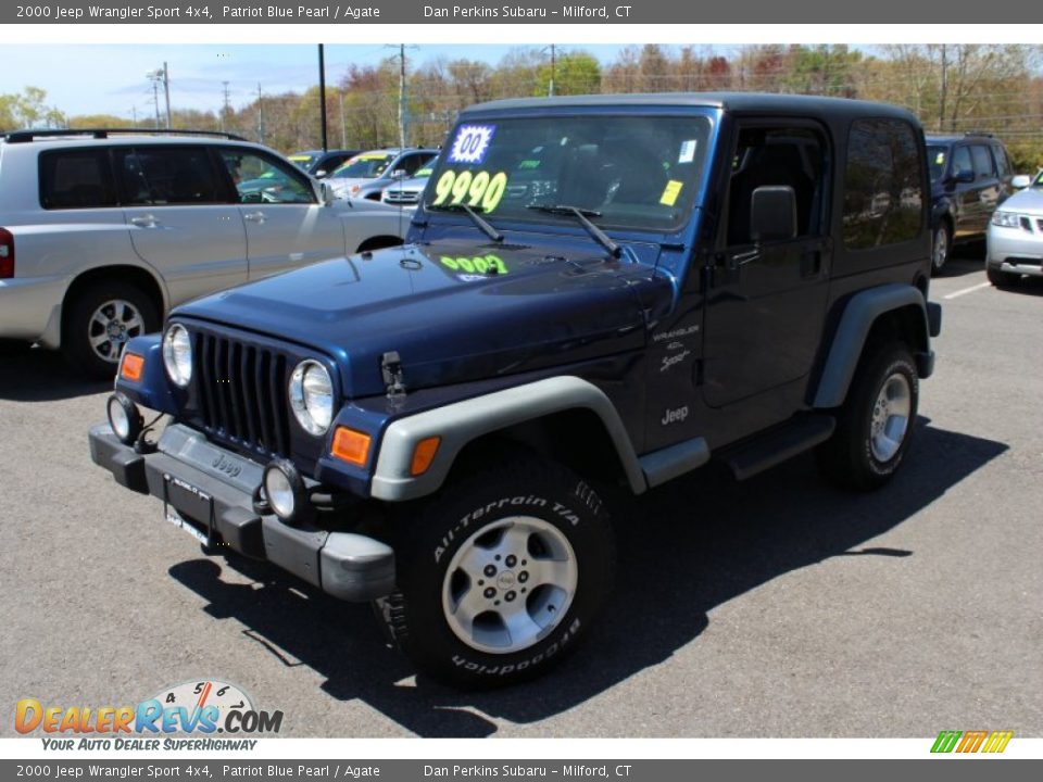 2000 Jeep Wrangler Sport 4x4 Patriot Blue Pearl / Agate Photo #3