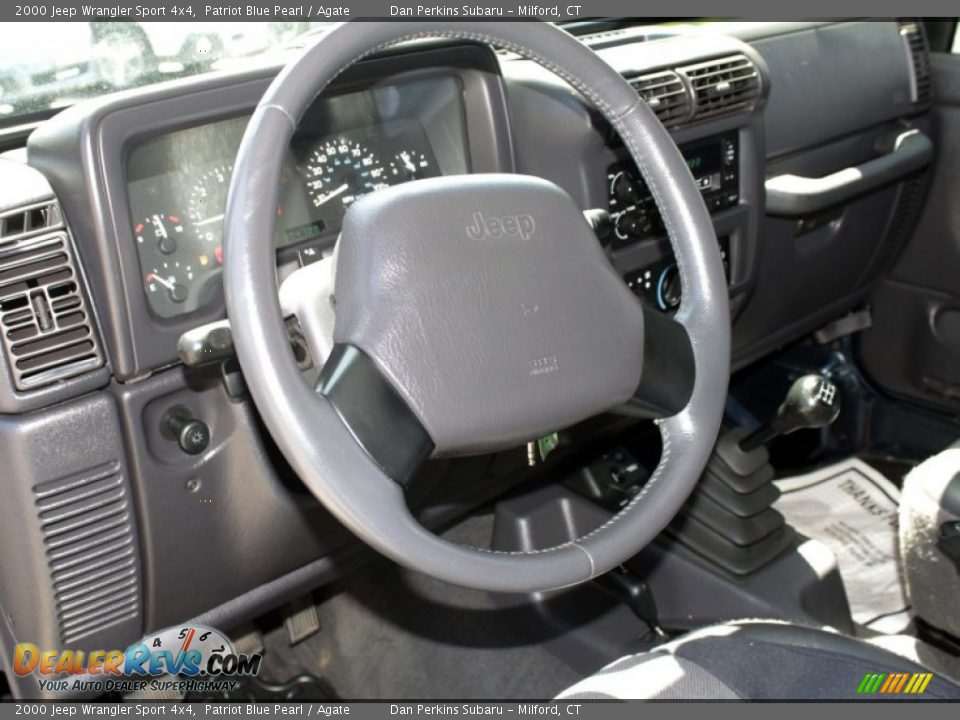 2000 Jeep Wrangler Sport 4x4 Patriot Blue Pearl / Agate Photo #4