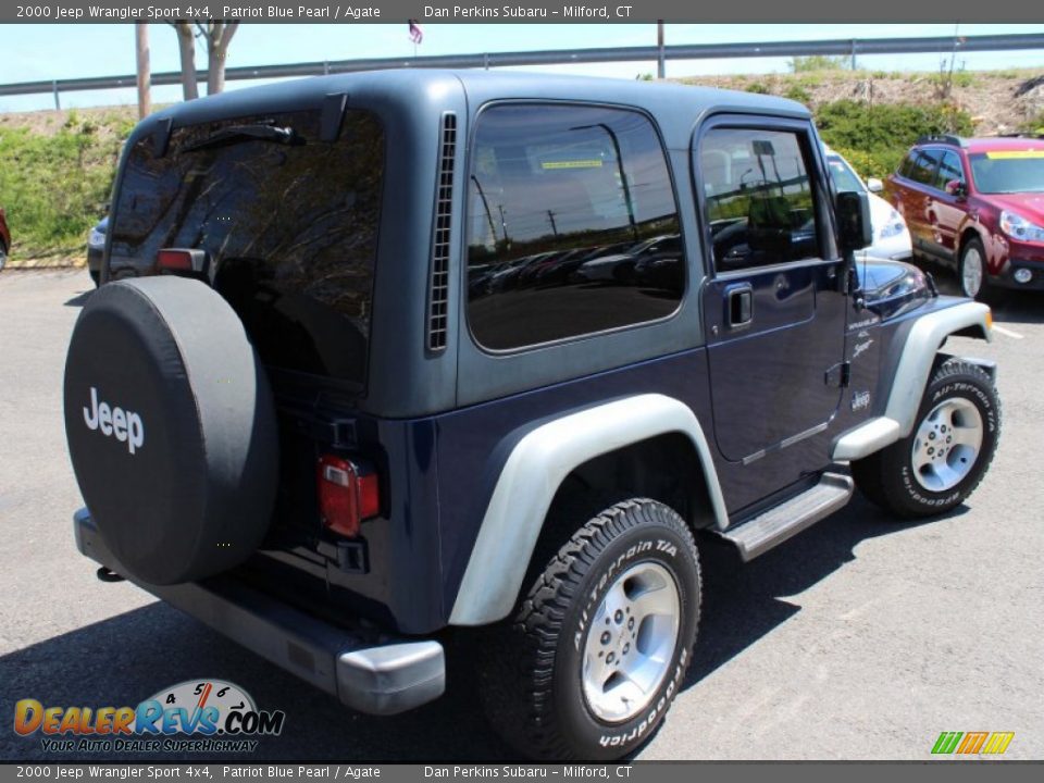 2000 Jeep Wrangler Sport 4x4 Patriot Blue Pearl / Agate Photo #6
