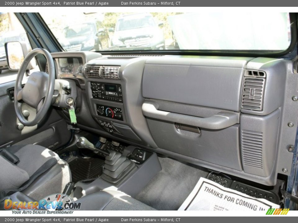 2000 Jeep Wrangler Sport 4x4 Patriot Blue Pearl / Agate Photo #13