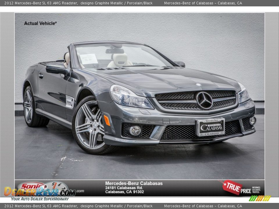 2012 Mercedes-Benz SL 63 AMG Roadster designo Graphite Metallic / Porcelain/Black Photo #1