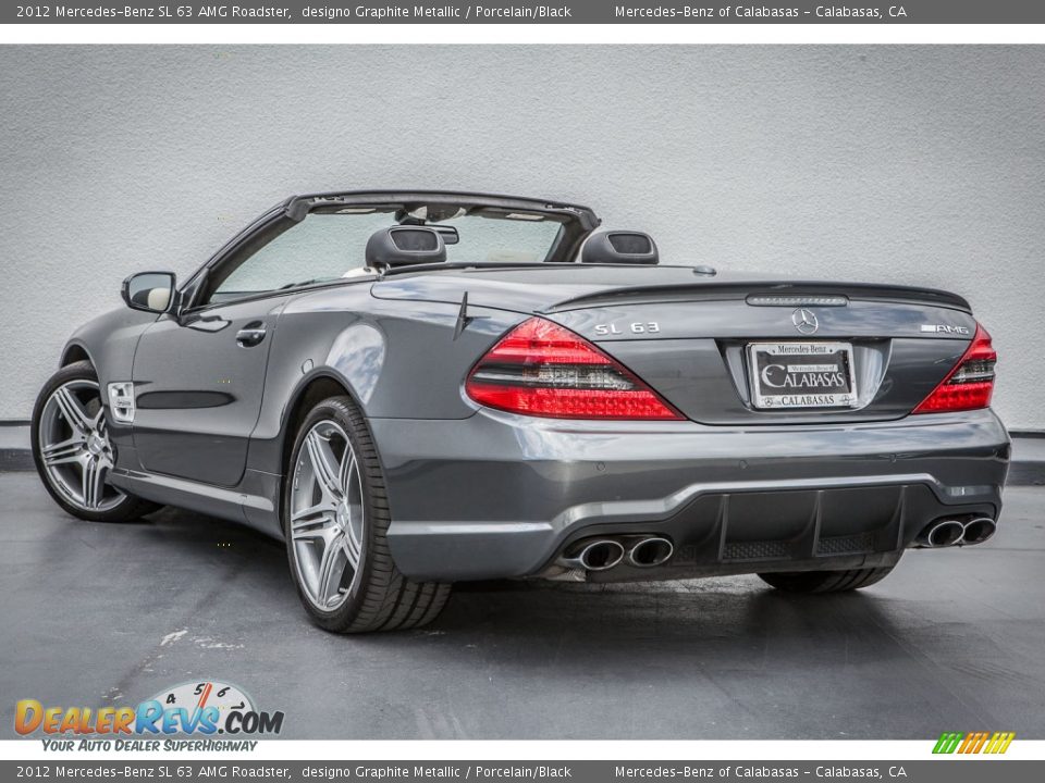 2012 Mercedes-Benz SL 63 AMG Roadster designo Graphite Metallic / Porcelain/Black Photo #10
