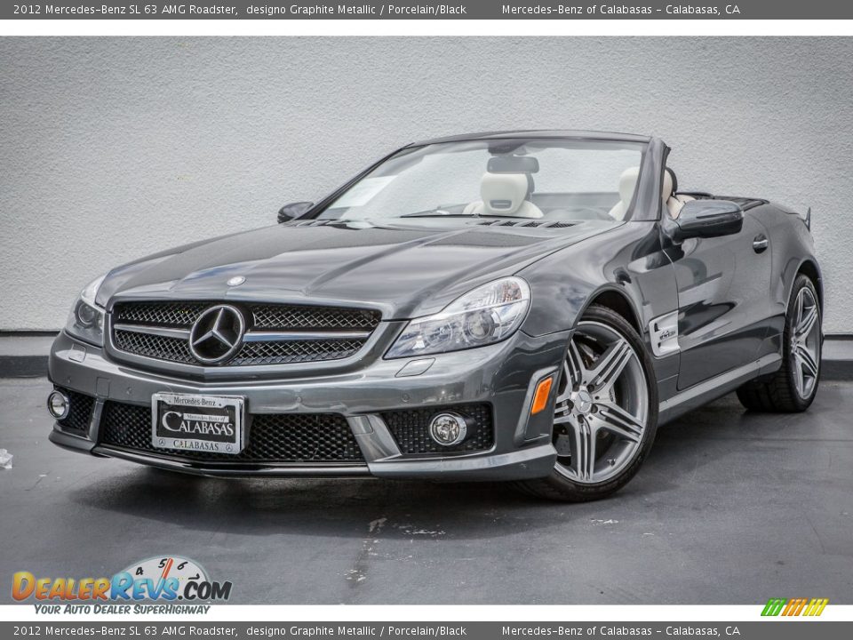 2012 Mercedes-Benz SL 63 AMG Roadster designo Graphite Metallic / Porcelain/Black Photo #13