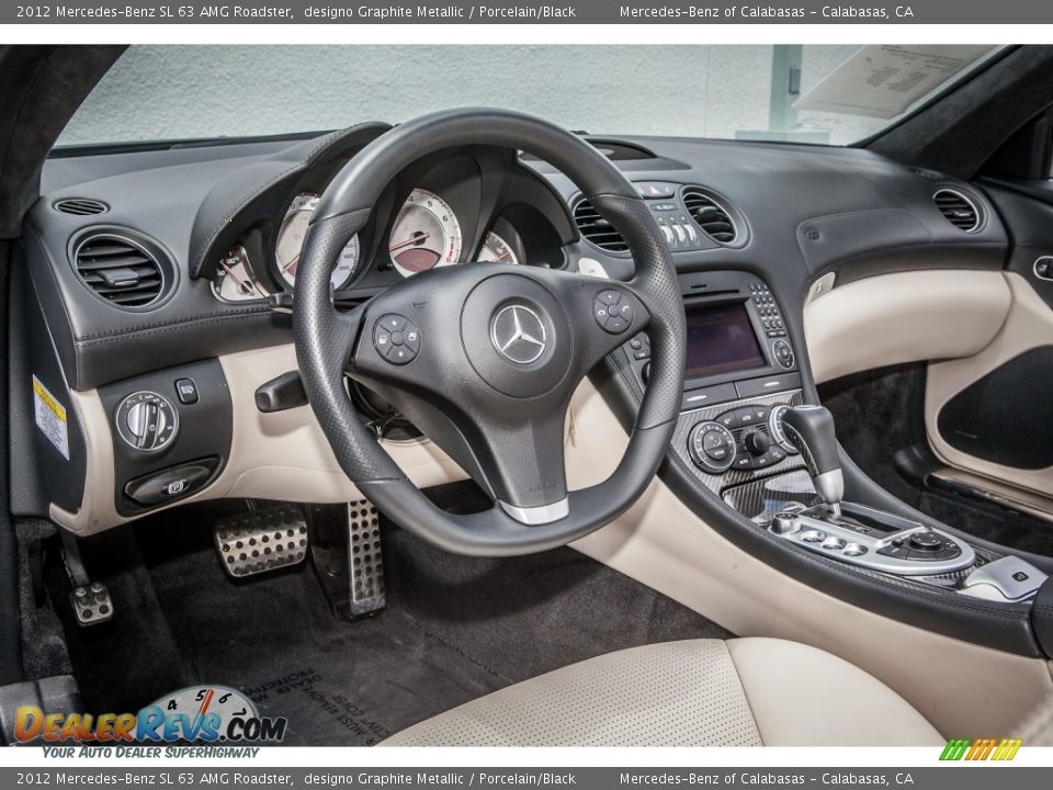 Porcelain/Black Interior - 2012 Mercedes-Benz SL 63 AMG Roadster Photo #18