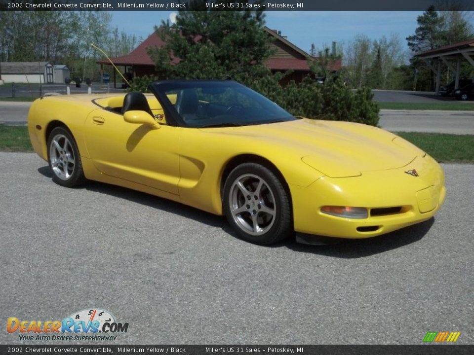 2002 Chevrolet Corvette Convertible Millenium Yellow / Black Photo #1