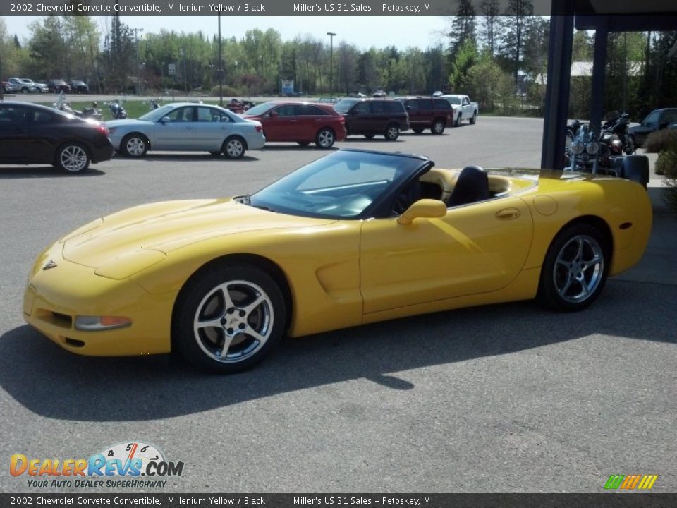 2002 Chevrolet Corvette Convertible Millenium Yellow / Black Photo #7