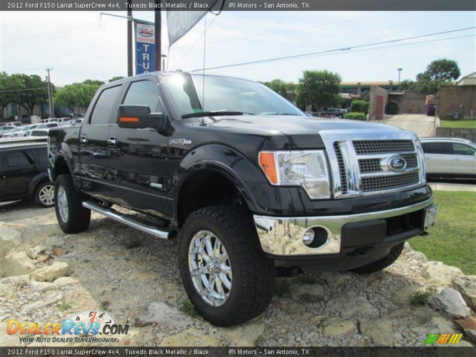 2012 Ford F150 Lariat SuperCrew 4x4 Tuxedo Black Metallic / Black Photo #1