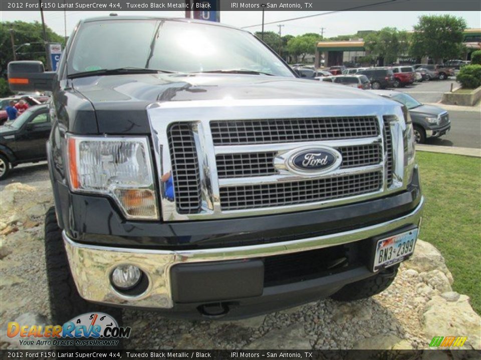 2012 Ford F150 Lariat SuperCrew 4x4 Tuxedo Black Metallic / Black Photo #4