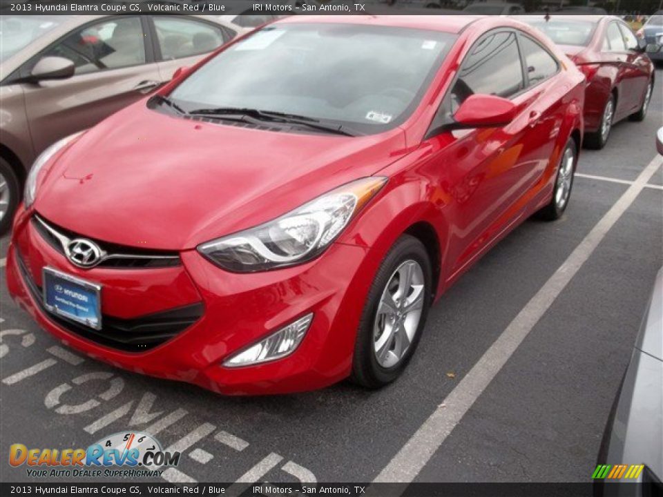2013 Hyundai Elantra Coupe GS Volcanic Red / Blue Photo #2