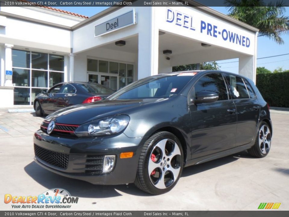 2010 Volkswagen GTI 4 Door Carbon Grey Steel / Interlagos Plaid Cloth Photo #1