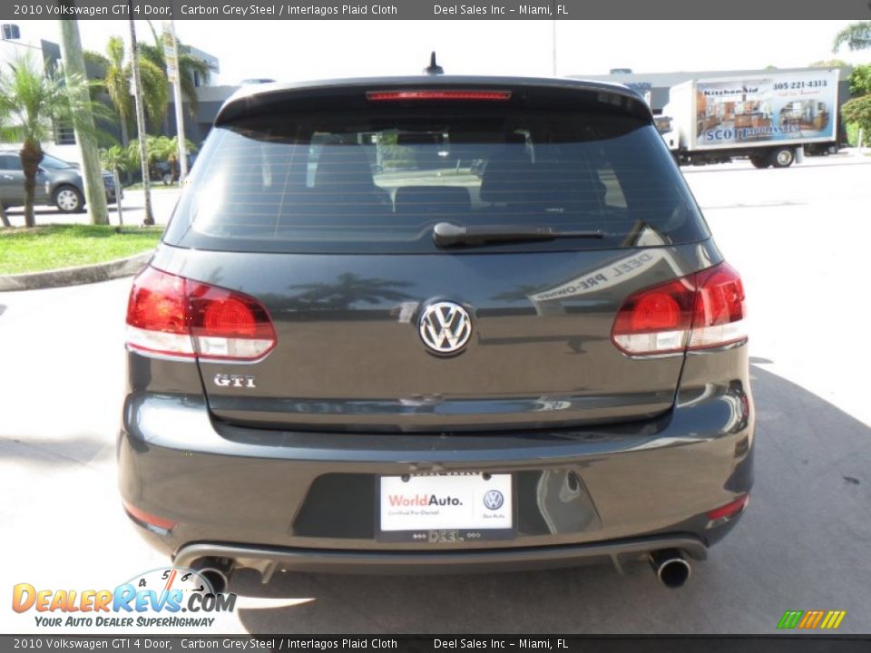2010 Volkswagen GTI 4 Door Carbon Grey Steel / Interlagos Plaid Cloth Photo #4