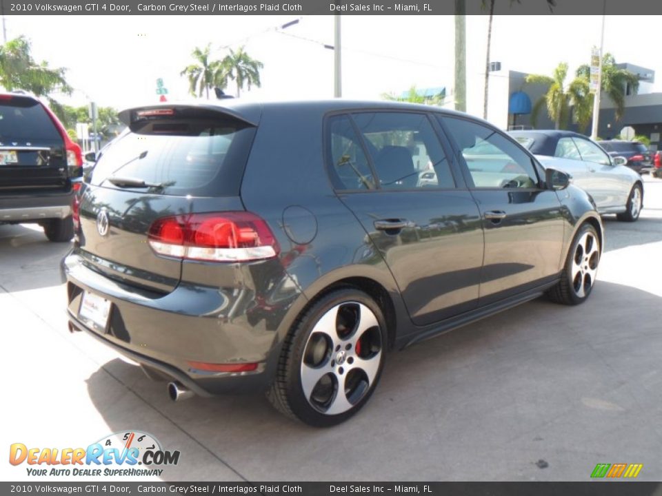 2010 Volkswagen GTI 4 Door Carbon Grey Steel / Interlagos Plaid Cloth Photo #5