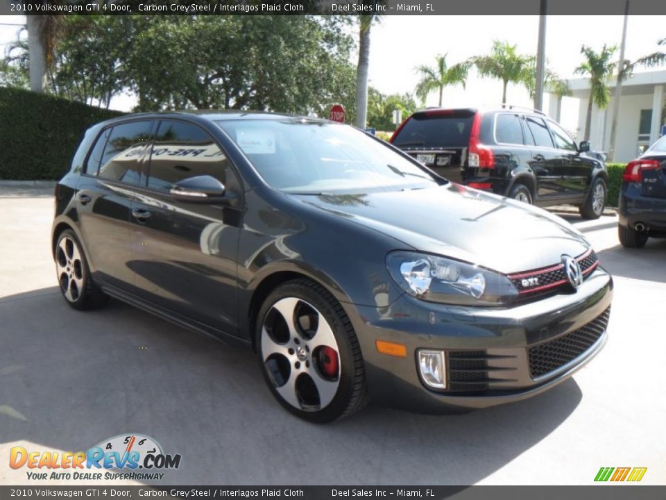2010 Volkswagen GTI 4 Door Carbon Grey Steel / Interlagos Plaid Cloth Photo #7