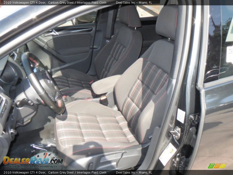 2010 Volkswagen GTI 4 Door Carbon Grey Steel / Interlagos Plaid Cloth Photo #9