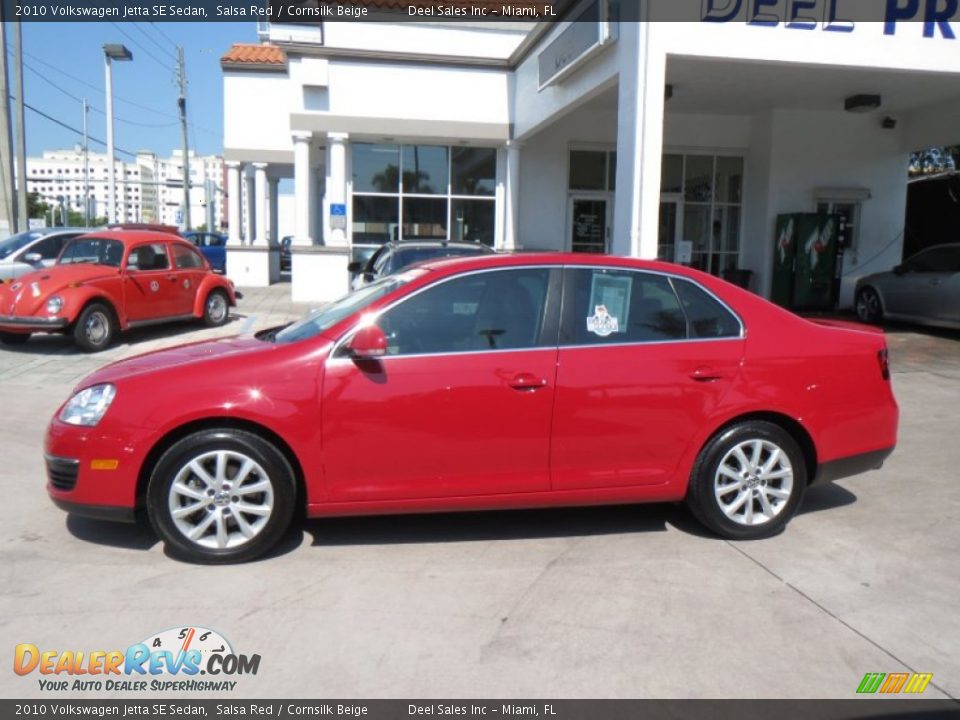 2010 Volkswagen Jetta SE Sedan Salsa Red / Cornsilk Beige Photo #2