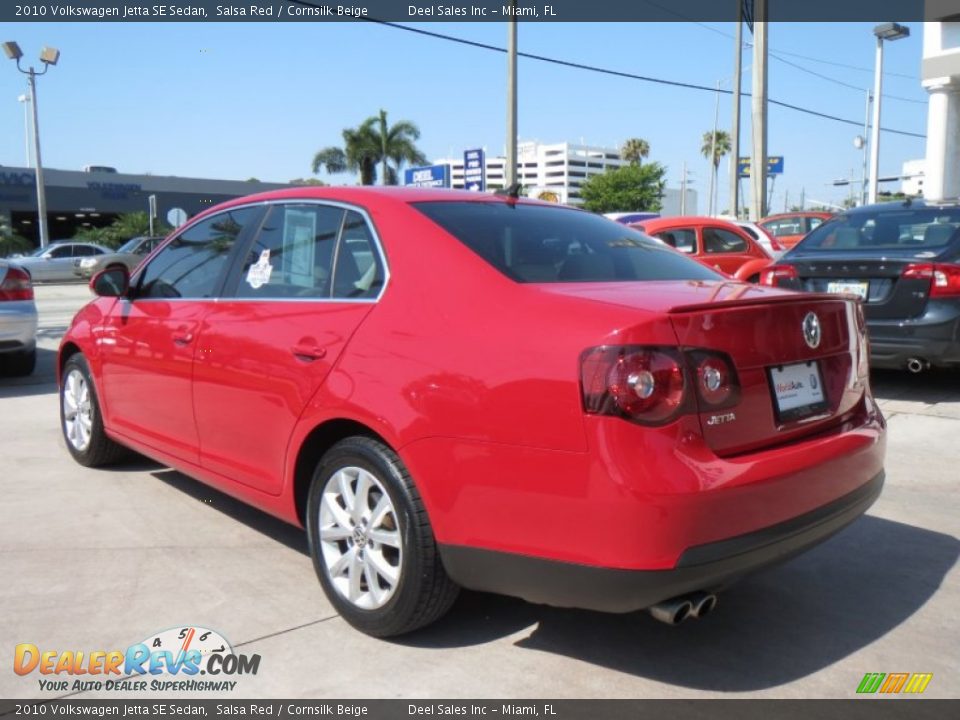 2010 Volkswagen Jetta SE Sedan Salsa Red / Cornsilk Beige Photo #3