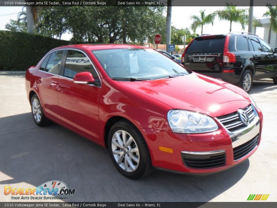 2010 Volkswagen Jetta SE Sedan Salsa Red / Cornsilk Beige Photo #7