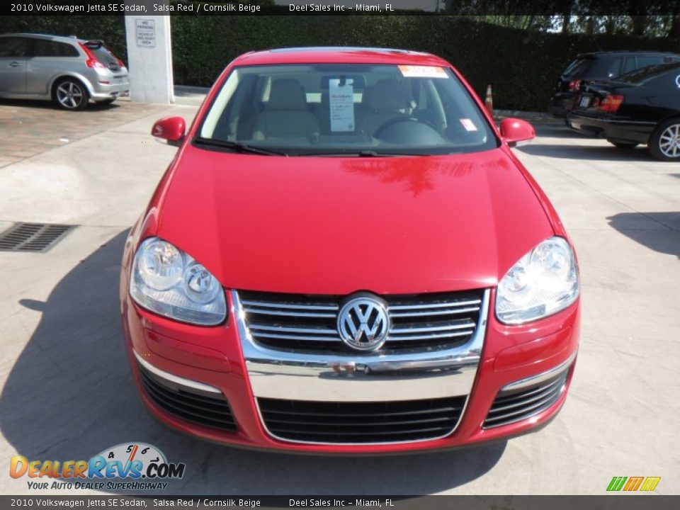 2010 Volkswagen Jetta SE Sedan Salsa Red / Cornsilk Beige Photo #8