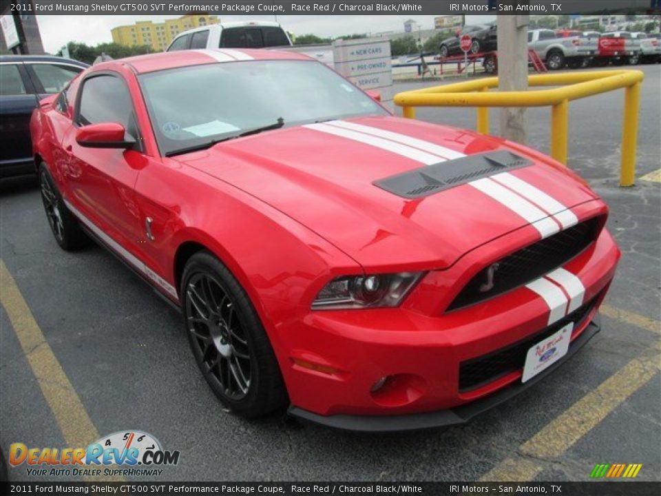 2011 Ford Mustang Shelby GT500 SVT Performance Package Coupe Race Red / Charcoal Black/White Photo #1