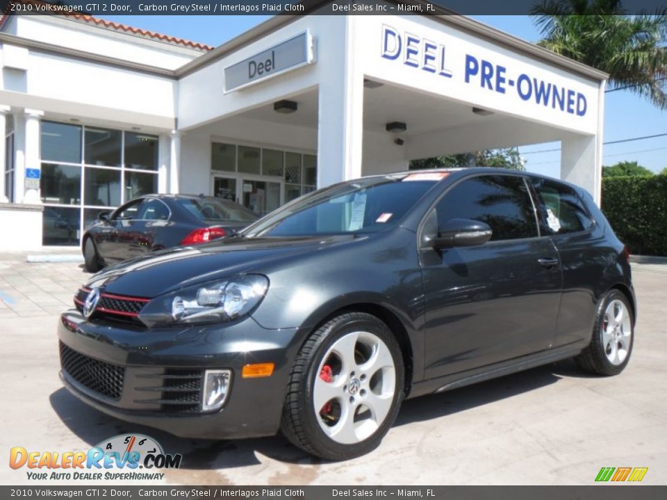 2010 Volkswagen GTI 2 Door Carbon Grey Steel / Interlagos Plaid Cloth Photo #1