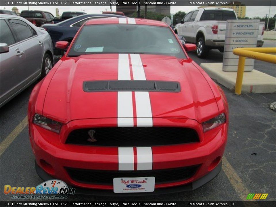 2011 Ford Mustang Shelby GT500 SVT Performance Package Coupe Race Red / Charcoal Black/White Photo #4