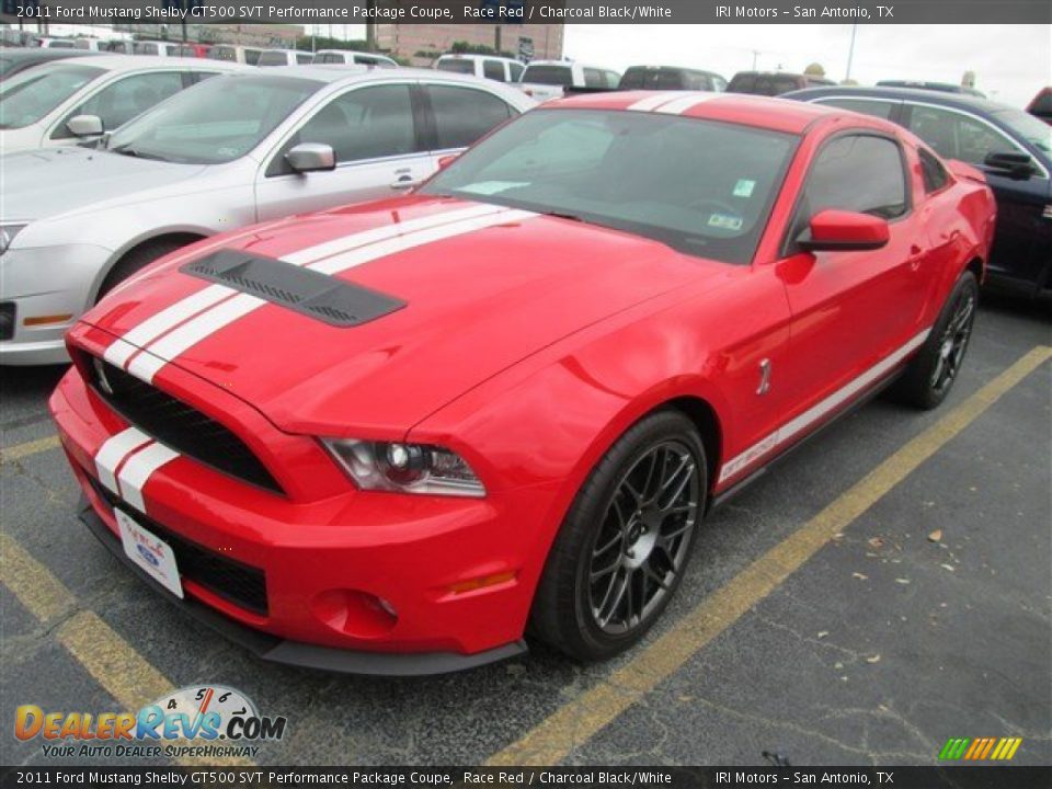2011 Ford Mustang Shelby GT500 SVT Performance Package Coupe Race Red / Charcoal Black/White Photo #5