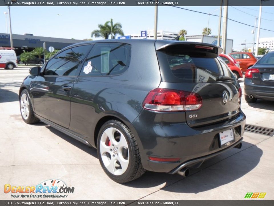 2010 Volkswagen GTI 2 Door Carbon Grey Steel / Interlagos Plaid Cloth Photo #3