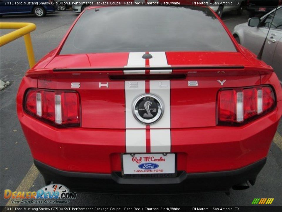 2011 Ford Mustang Shelby GT500 SVT Performance Package Coupe Race Red / Charcoal Black/White Photo #6