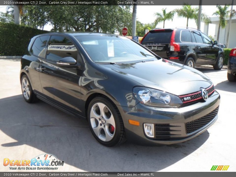 2010 Volkswagen GTI 2 Door Carbon Grey Steel / Interlagos Plaid Cloth Photo #7
