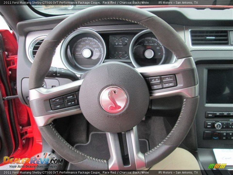 2011 Ford Mustang Shelby GT500 SVT Performance Package Coupe Steering Wheel Photo #14