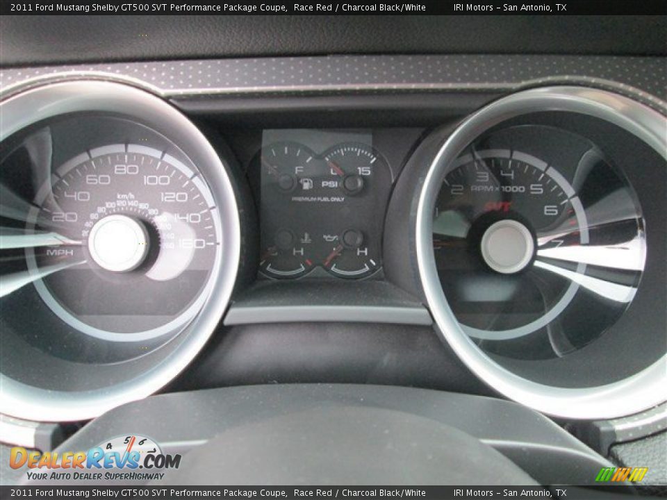 2011 Ford Mustang Shelby GT500 SVT Performance Package Coupe Gauges Photo #15