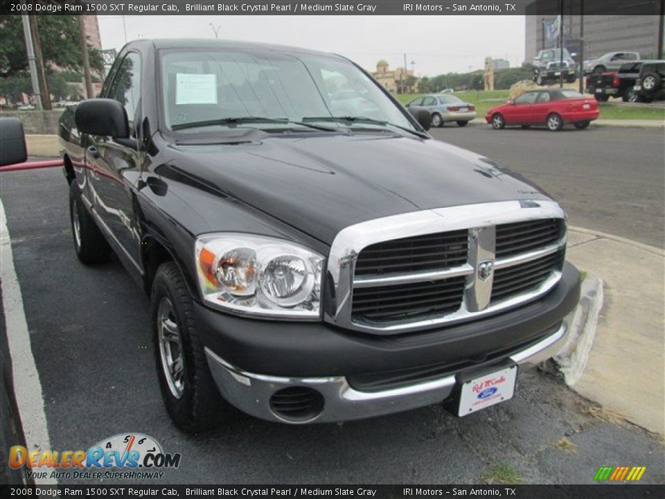 2008 Dodge Ram 1500 SXT Regular Cab Brilliant Black Crystal Pearl / Medium Slate Gray Photo #1