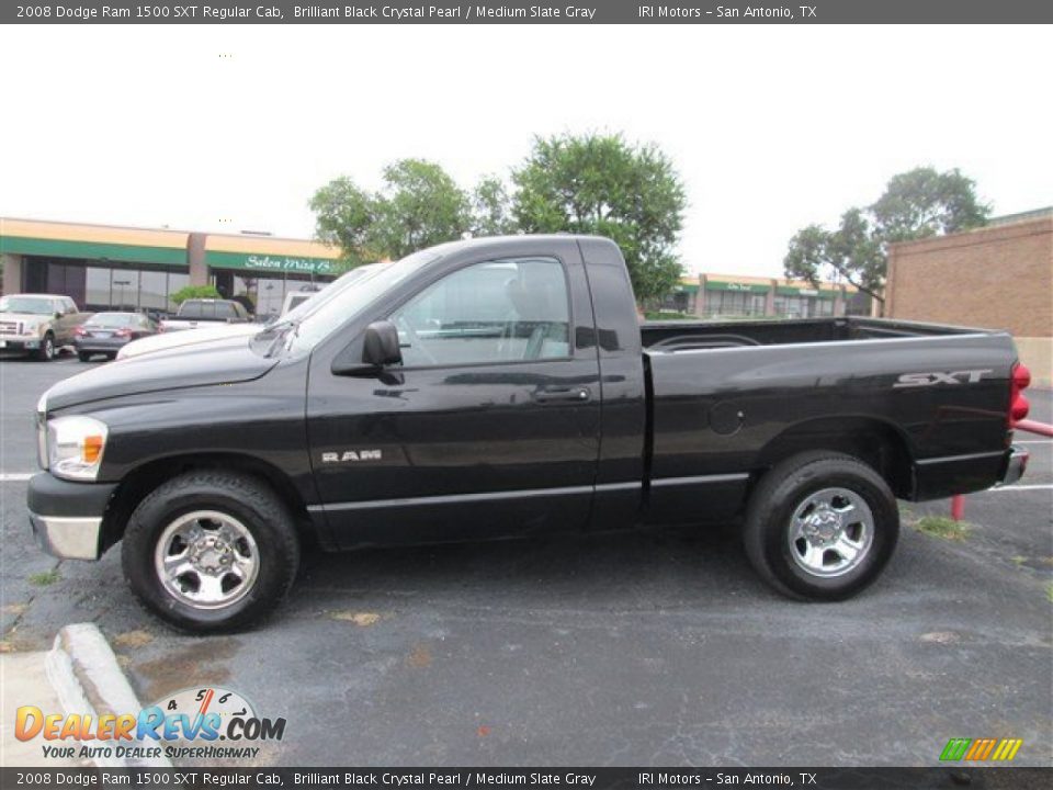 2008 Dodge Ram 1500 SXT Regular Cab Brilliant Black Crystal Pearl / Medium Slate Gray Photo #6