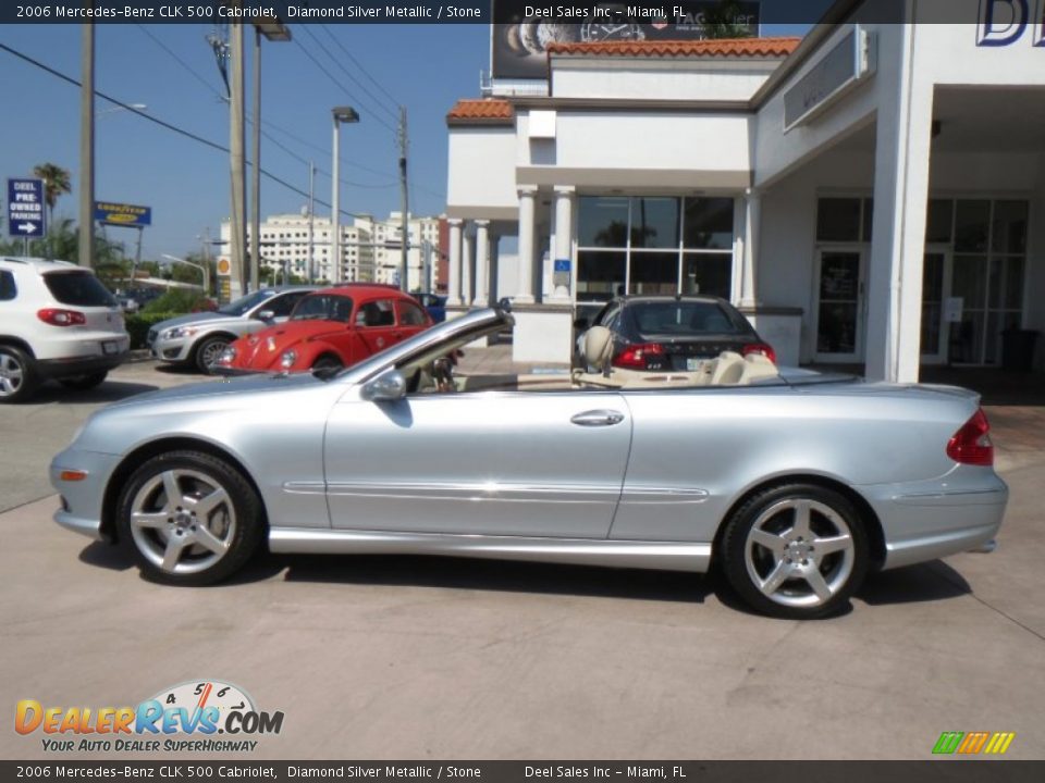 2006 Mercedes-Benz CLK 500 Cabriolet Diamond Silver Metallic / Stone Photo #2