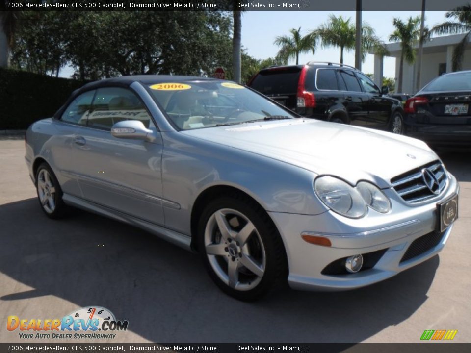 2006 Mercedes-Benz CLK 500 Cabriolet Diamond Silver Metallic / Stone Photo #7